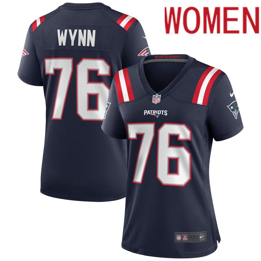 Women New England Patriots 76 Isaiah Wynn Nike Navy Game NFL Jersey